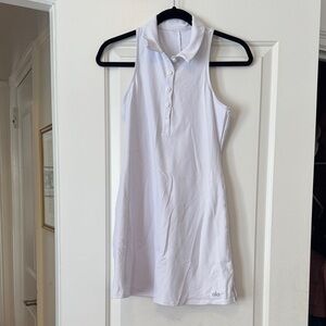 Alo Charmed Polo Tennis Dress in White